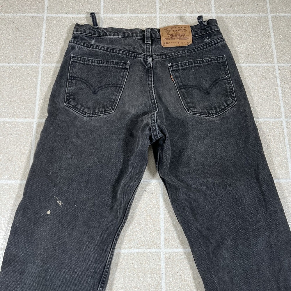 Vintage Levi's 550 Men's 30x32 Black Orange Tab Relaxed Fit Jeans MADE IN USA - Picture 2 of 16